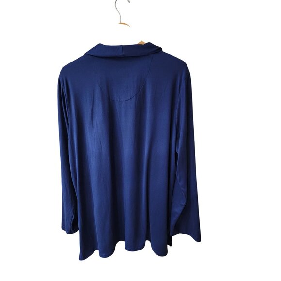 Muk Luks Womens Blue Open-Front Cardigan XL Polyester & Spandex - Picture 2 of 5